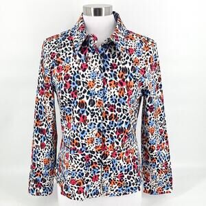 Sara Campbell Womens Polka Dot Animal Print Blazer Jacket Size M USA